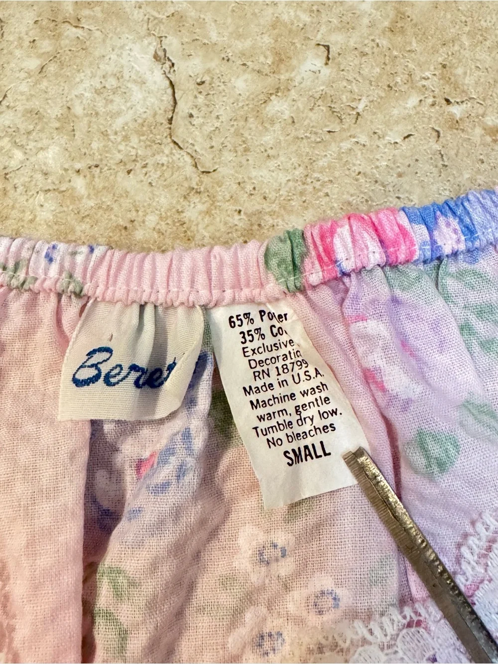 Vintage Berrette New York Women’s Pink Floral Sleeveless Nightgown Small